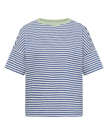 T-Shirt mit Streifen und Kontrastdetail von Cecil