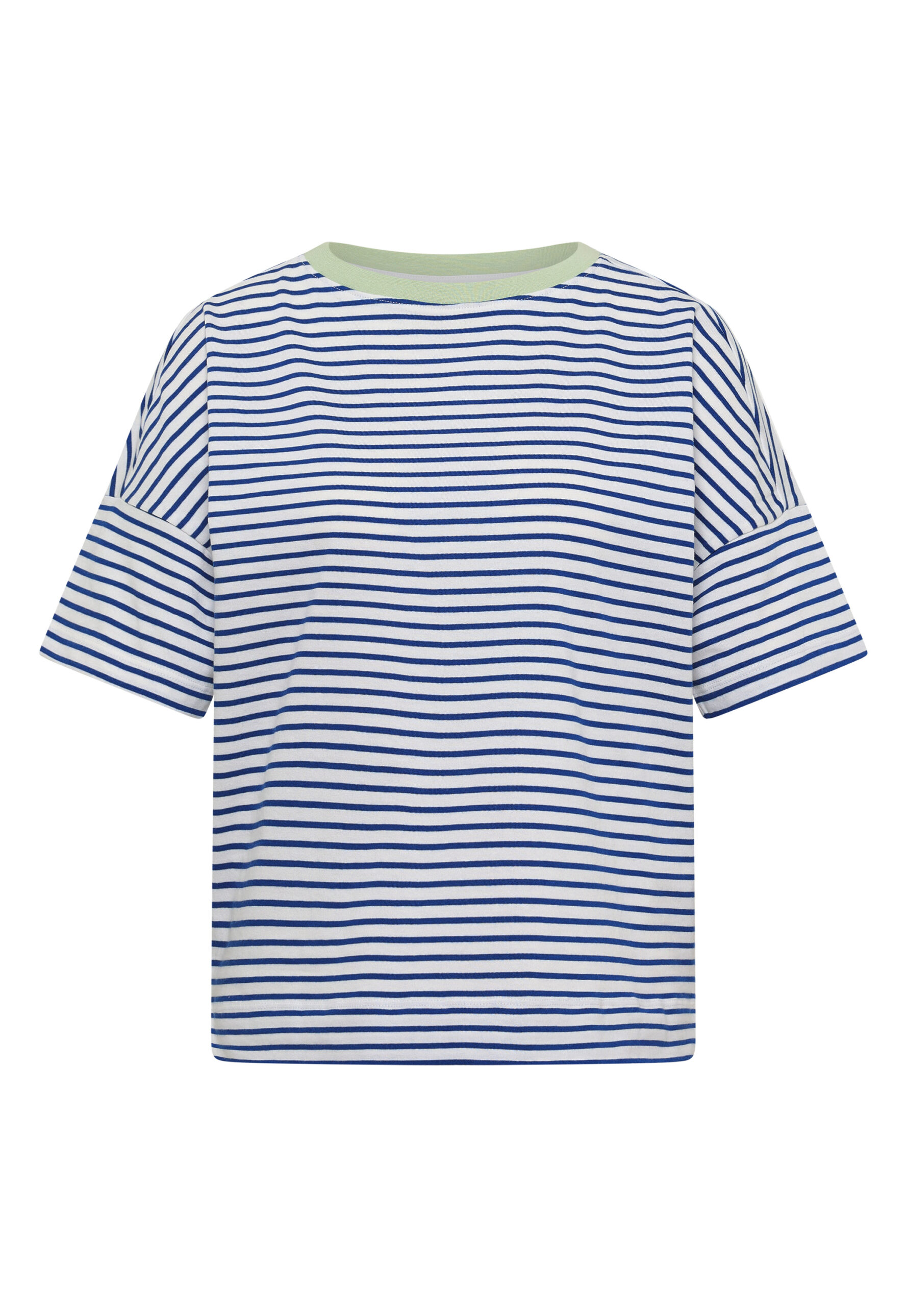 T-Shirt mit Streifen und Kontrastdetail von Cecil