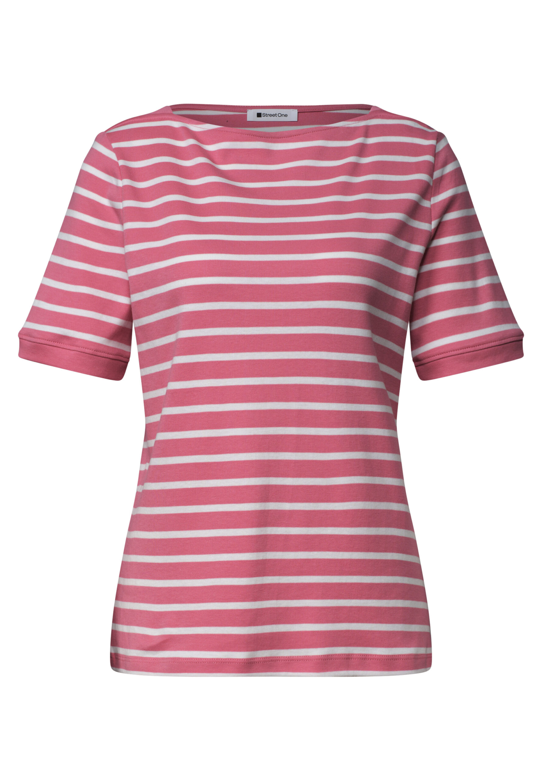 T-Shirt mit Boat Neck und Streifen von Street one