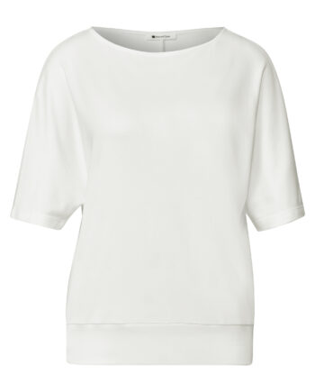 Basic Shirt mit Boat Neck und Elastikbund von Street one