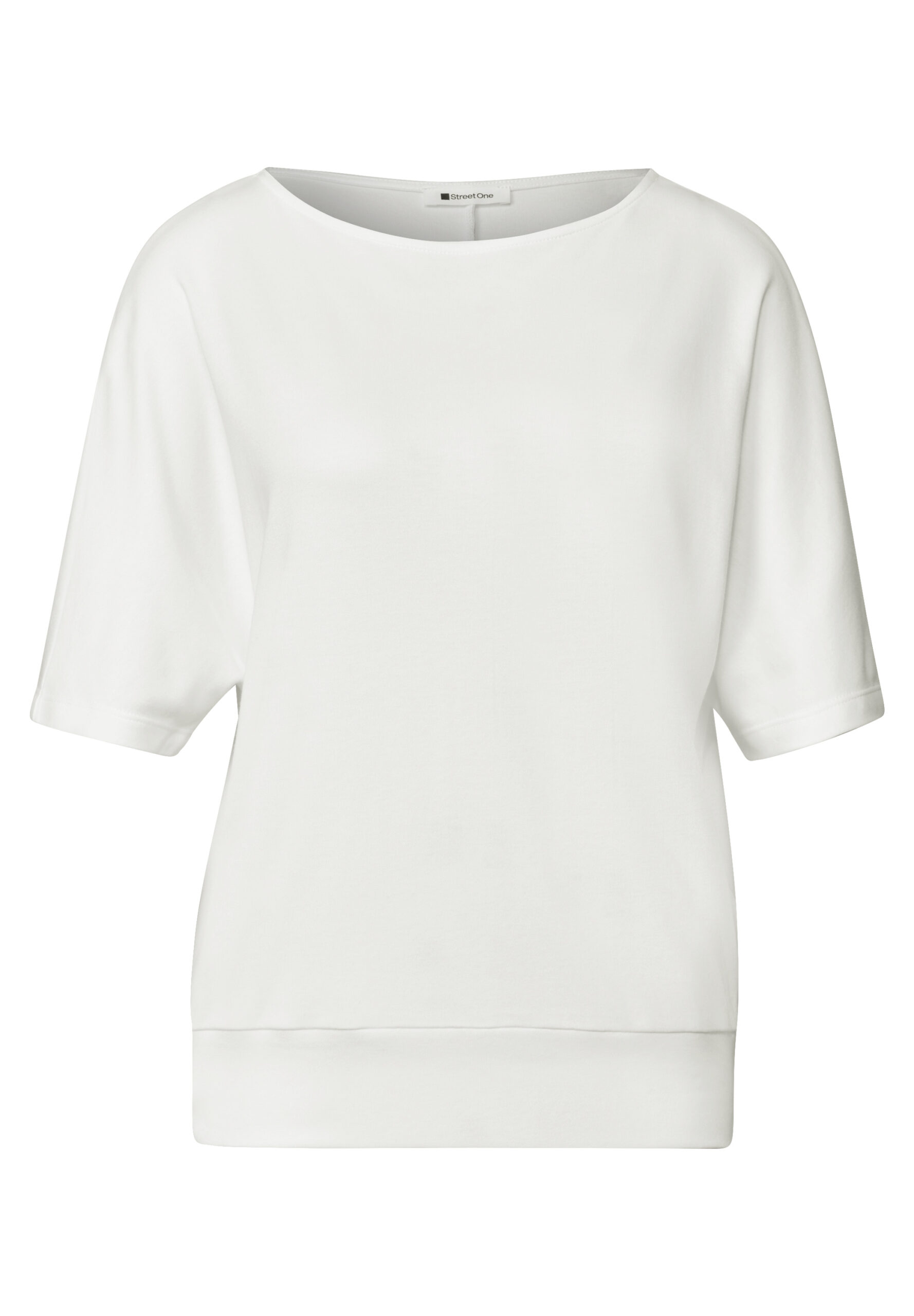 Basic Shirt mit Boat Neck und Elastikbund von Street one