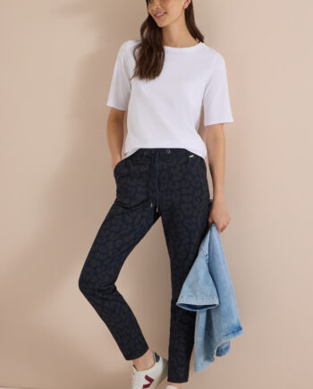 Mid Waist Slim Leg Hose im Casual Fit von Cecil