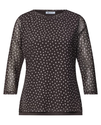 3/4-Arm Shirt aus Mesh mit Print von Street one