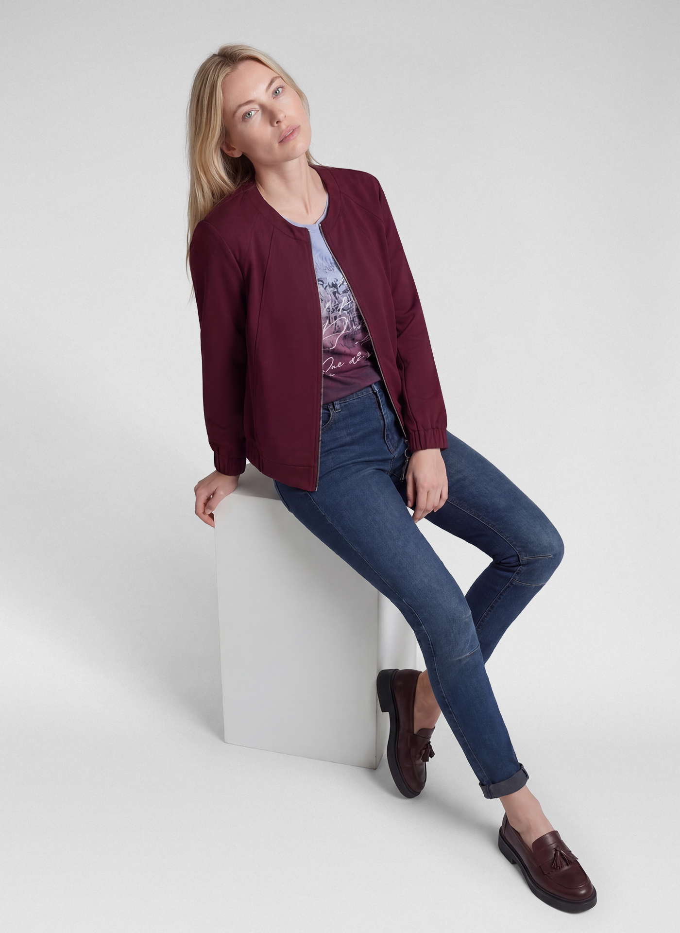 Jerseyjacke mit Rundhals von Rabe