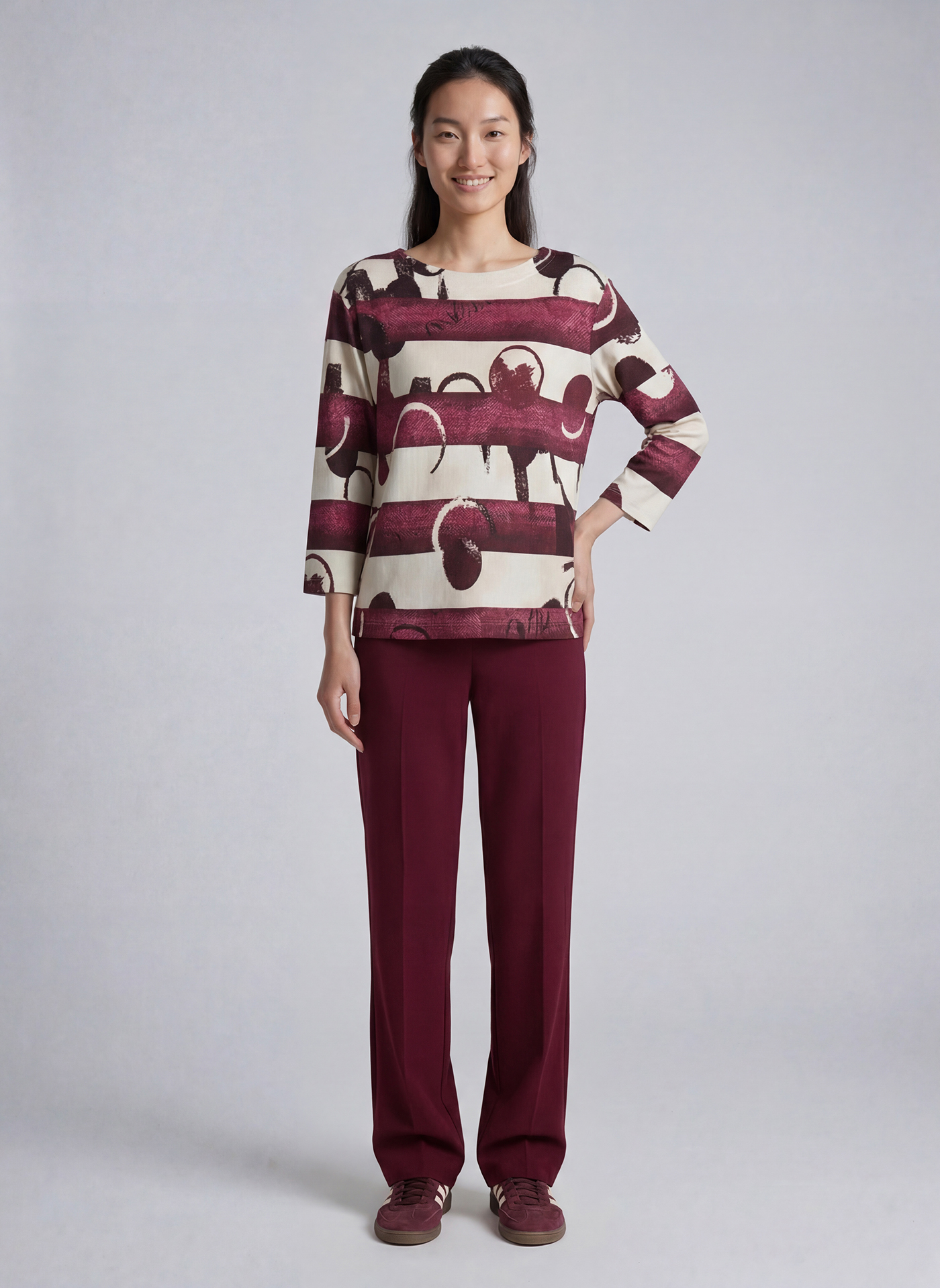 Baumwoll-Shirt mit Ringel-Print von Rabe