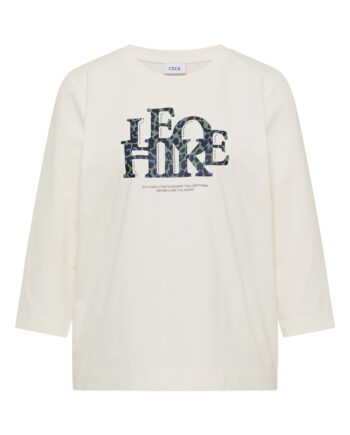 3/4-Arm Shirt mit Wording im Leo-Look von Cecil