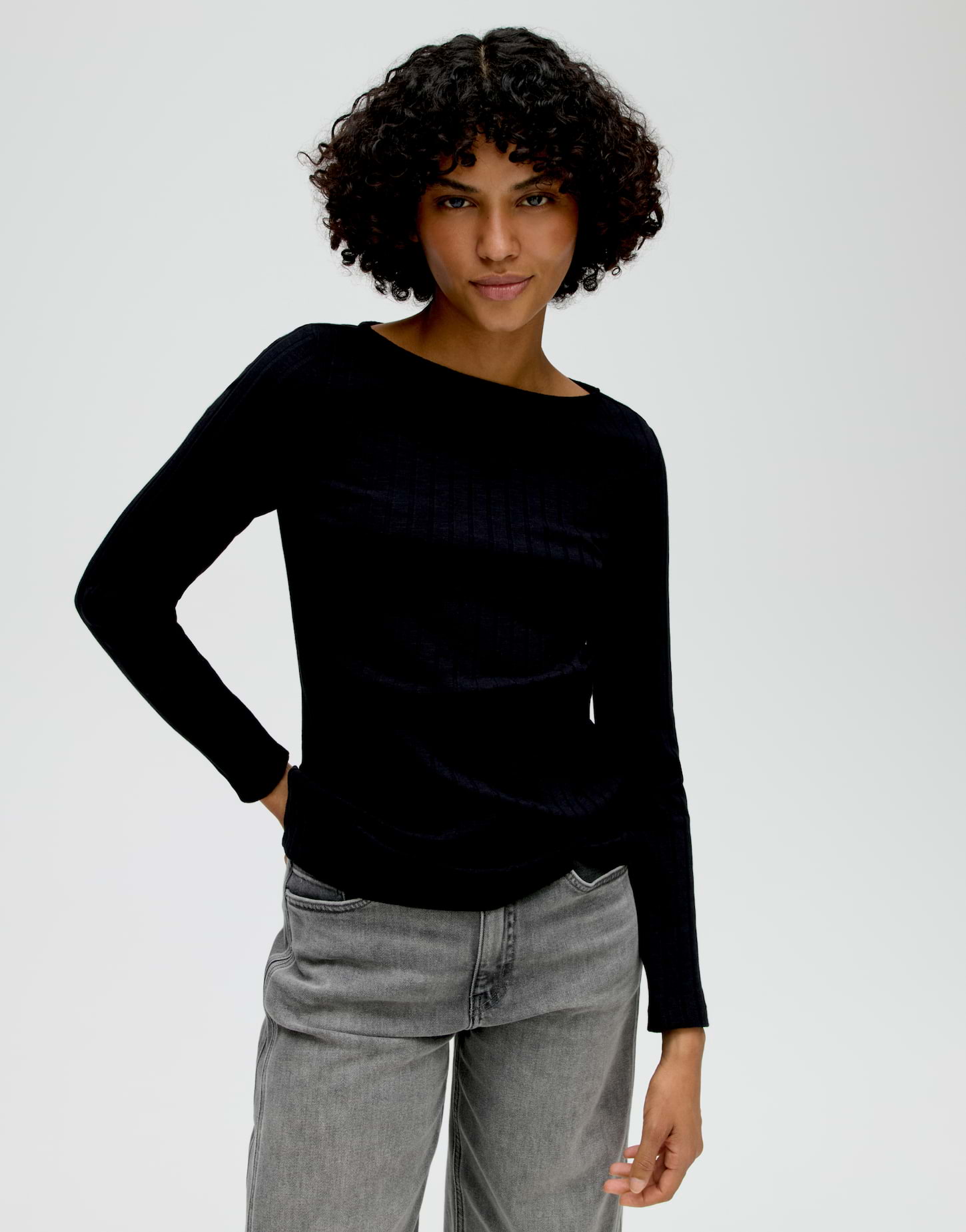 Slim Fit Rippshirt von Opus