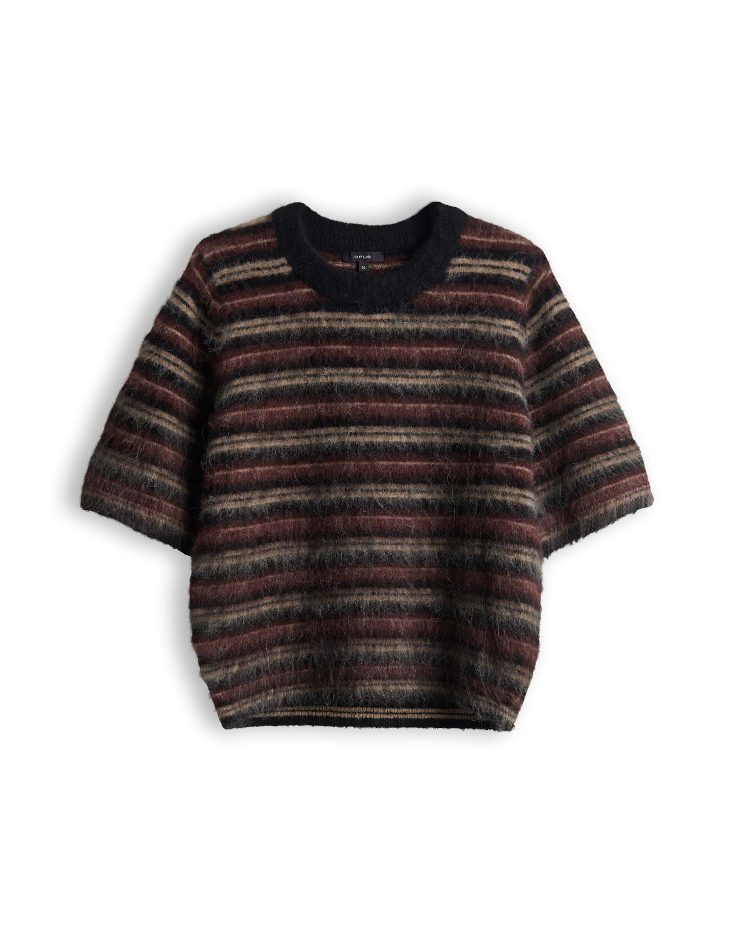 Gestreiftes Strickshirt aus flauschigem Effektgarn von Opus