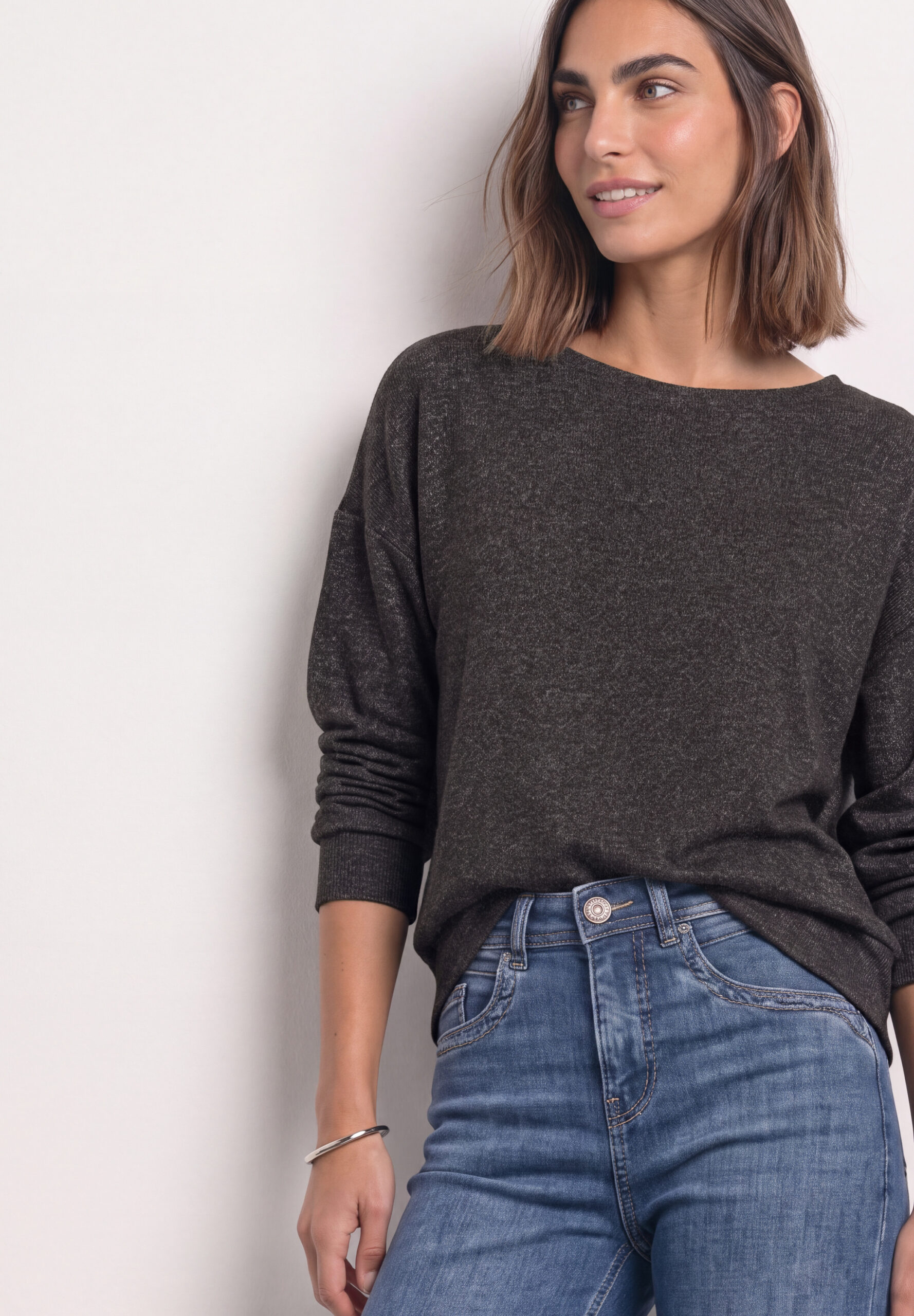 Langarm Shirt mit Elastikbund von Street One