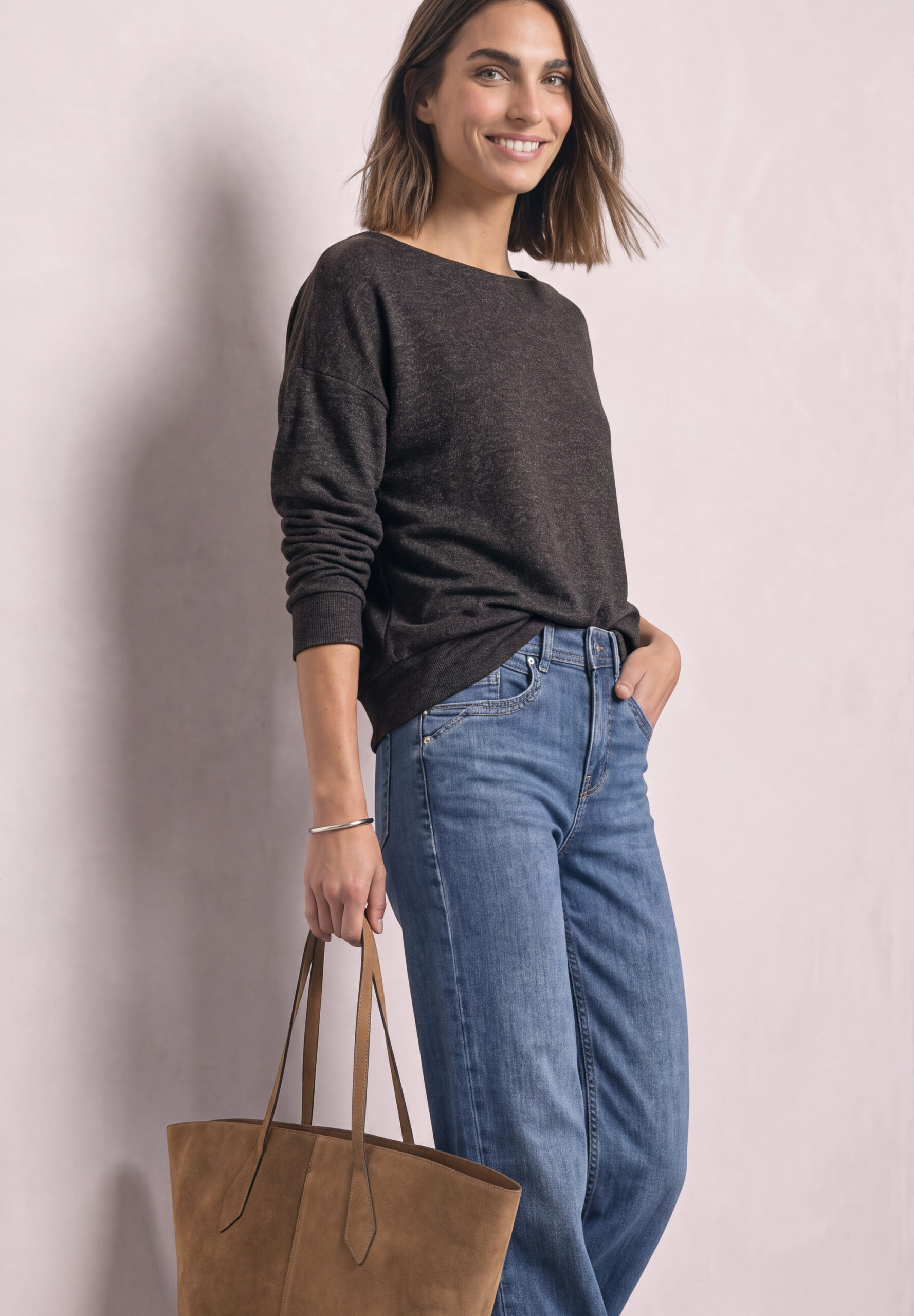 Langarm Shirt mit Elastikbund von Street One
