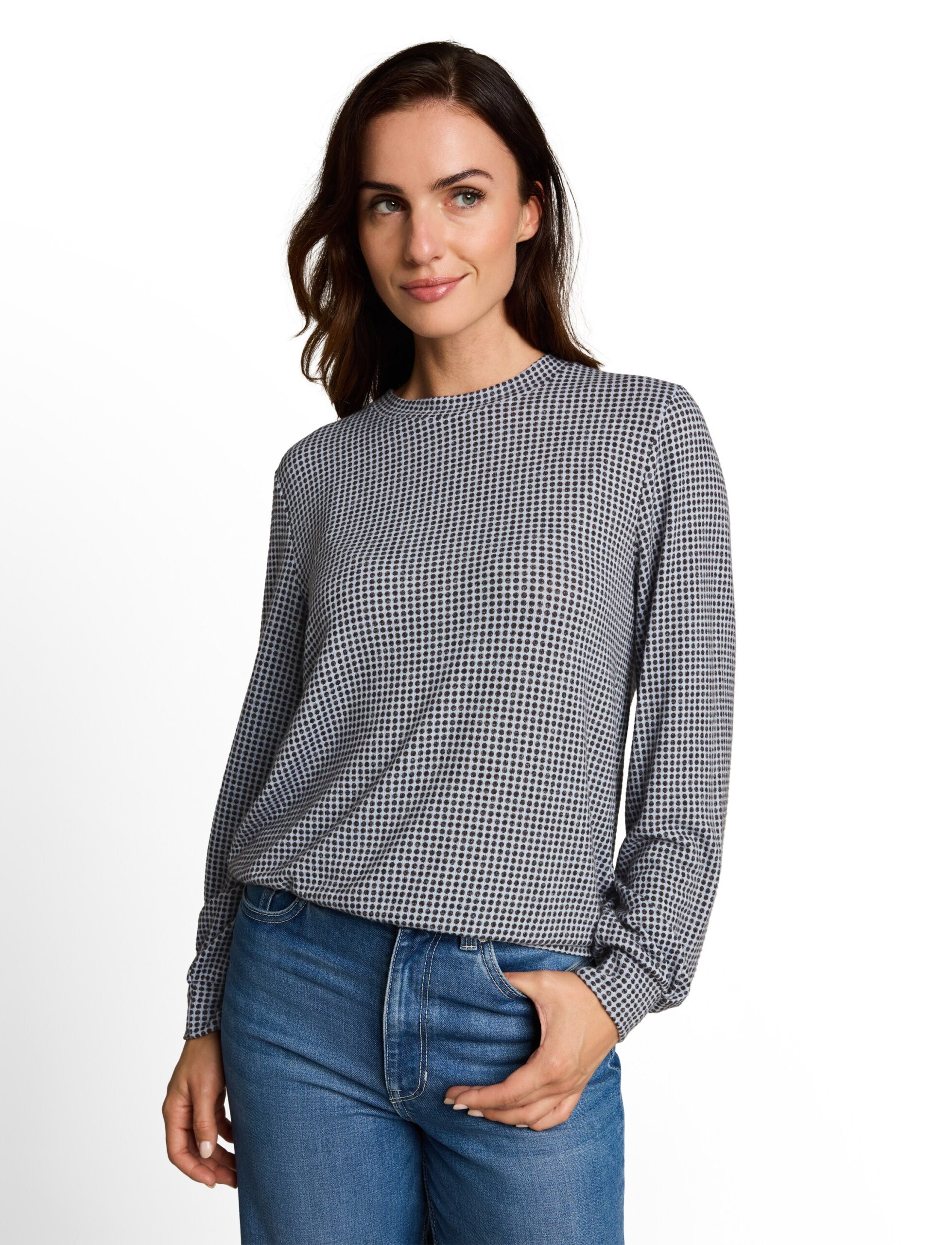 Cosy Langarmshirt mit Muster von Tom Tailor