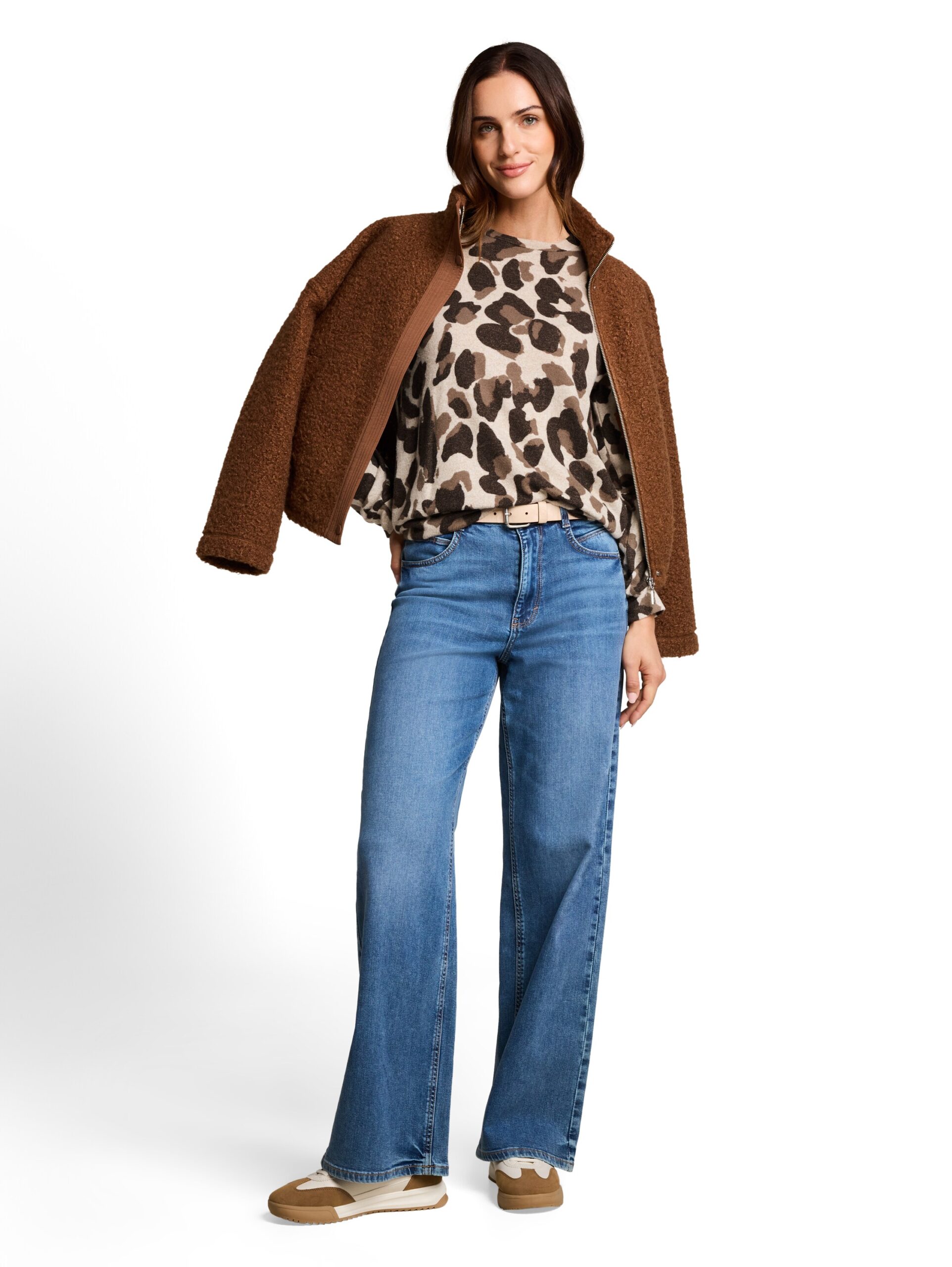 Cosy Langarmshirt mit Muster von Tom Tailor