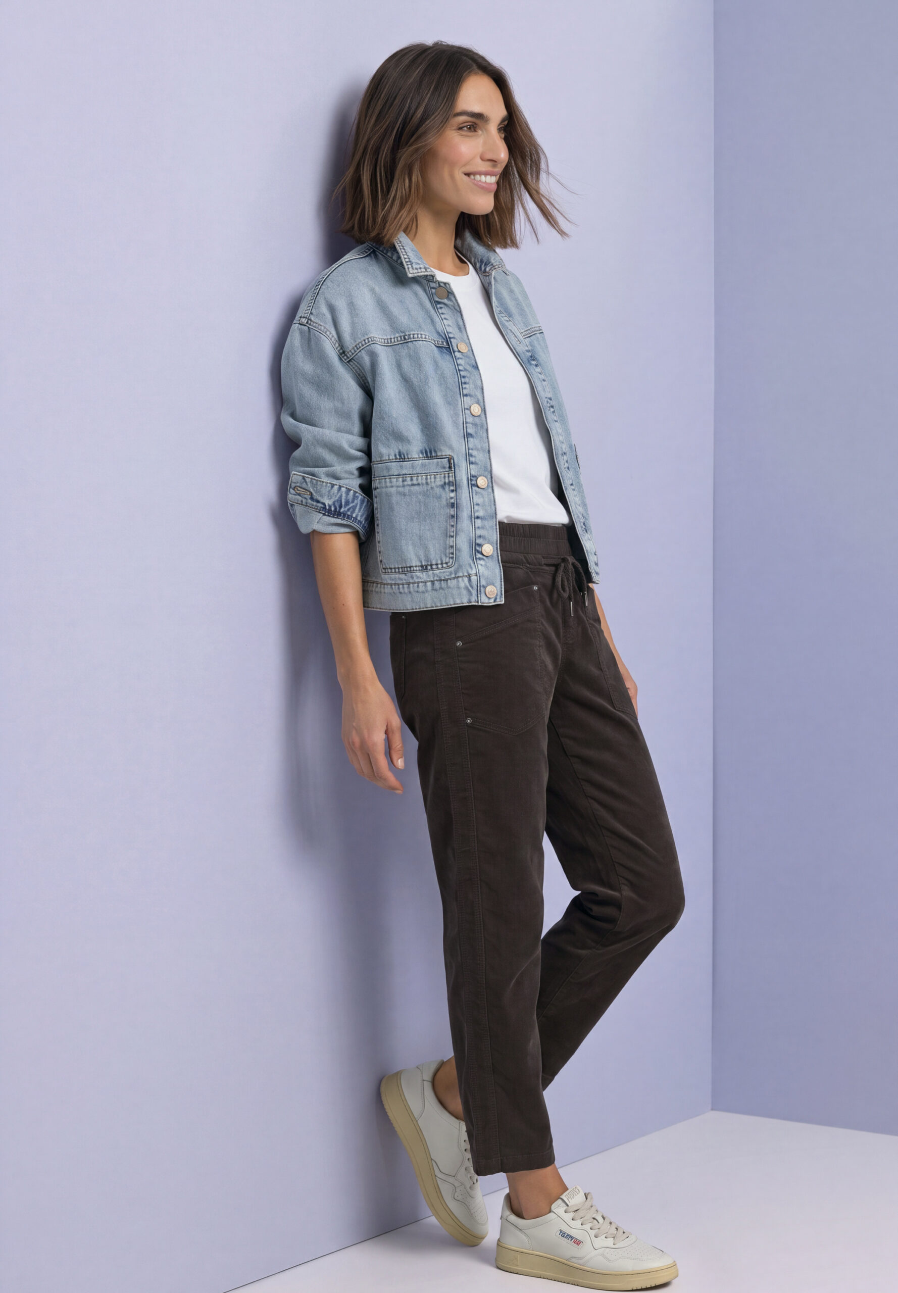 Slim Leg Cordhose im Loose Fit von Street One
