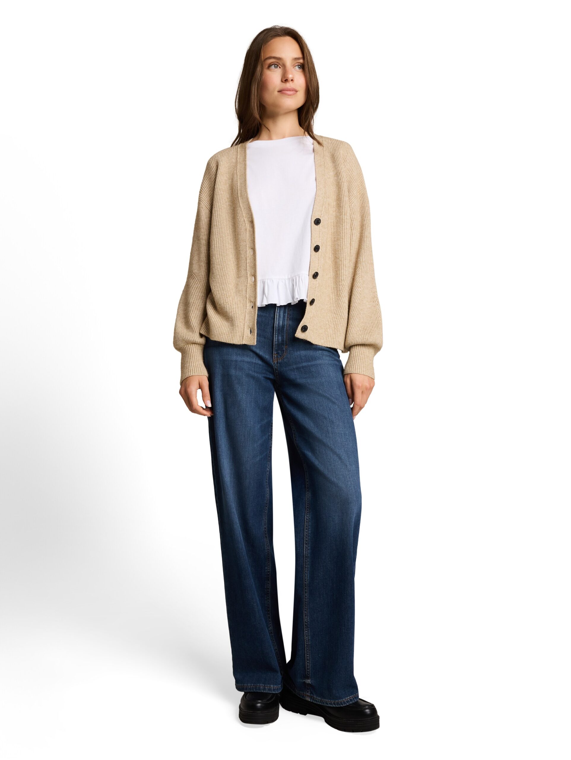 Oversize Cardigan mit V-Ausschnitt von Tom Tailor