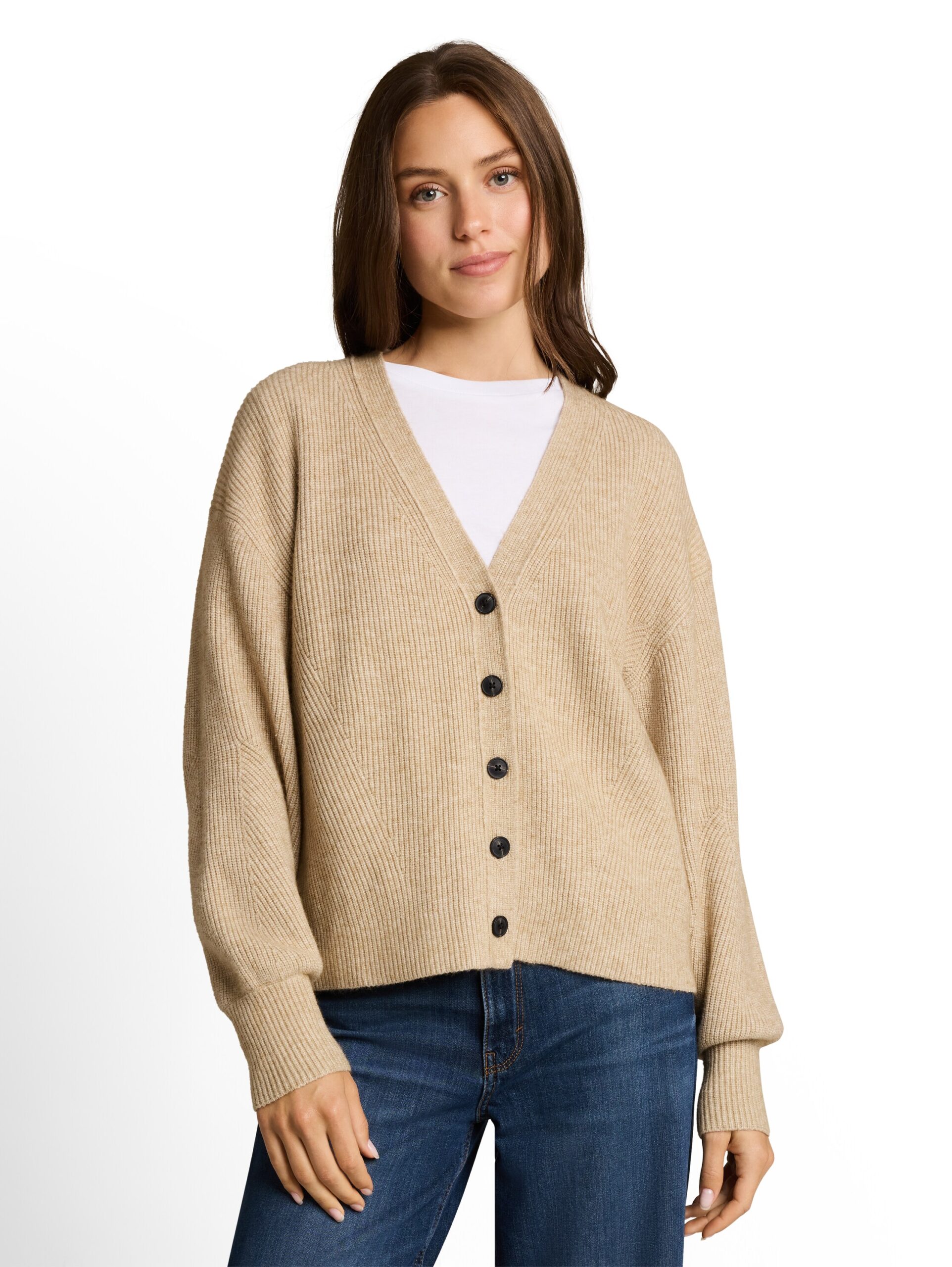 Oversize Cardigan mit V-Ausschnitt von Tom Tailor