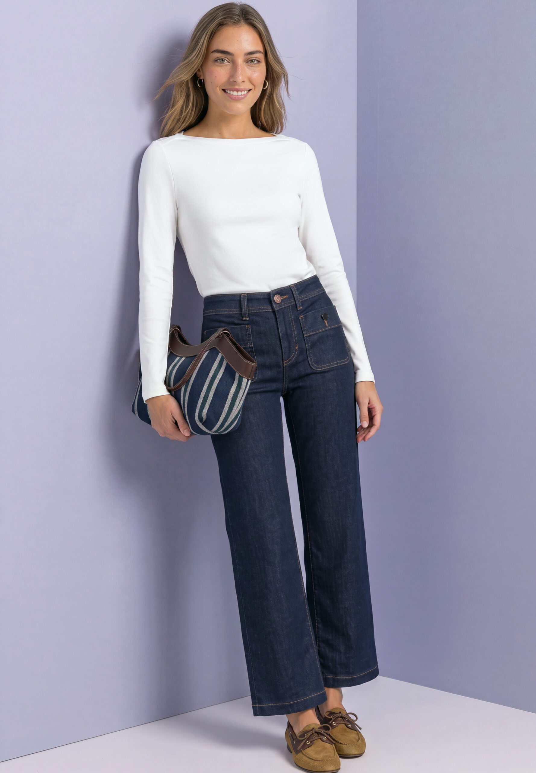 Basic Shirt mit U-Boot-Ausschnitt von Street One