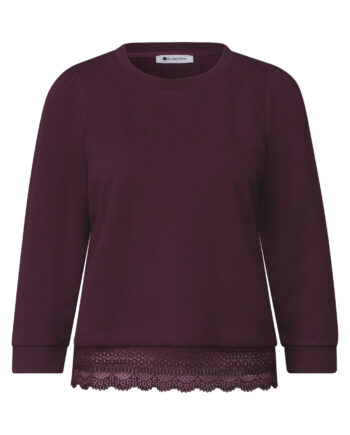3/4-Arm Shirt mit Spitzenkante am Saum von Street One