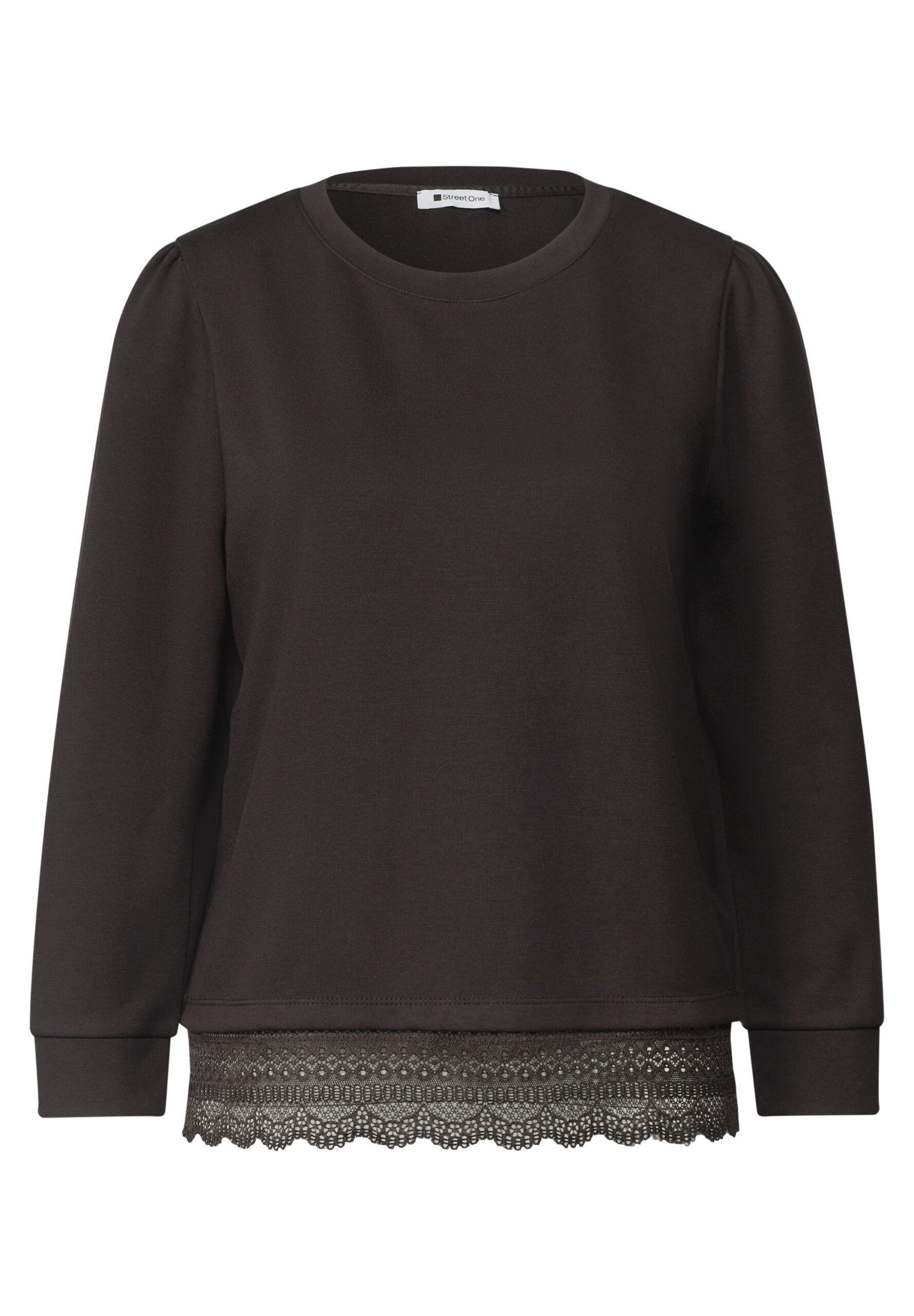 3/4-Arm Shirt mit Spitzenkante am Saum von Street One
