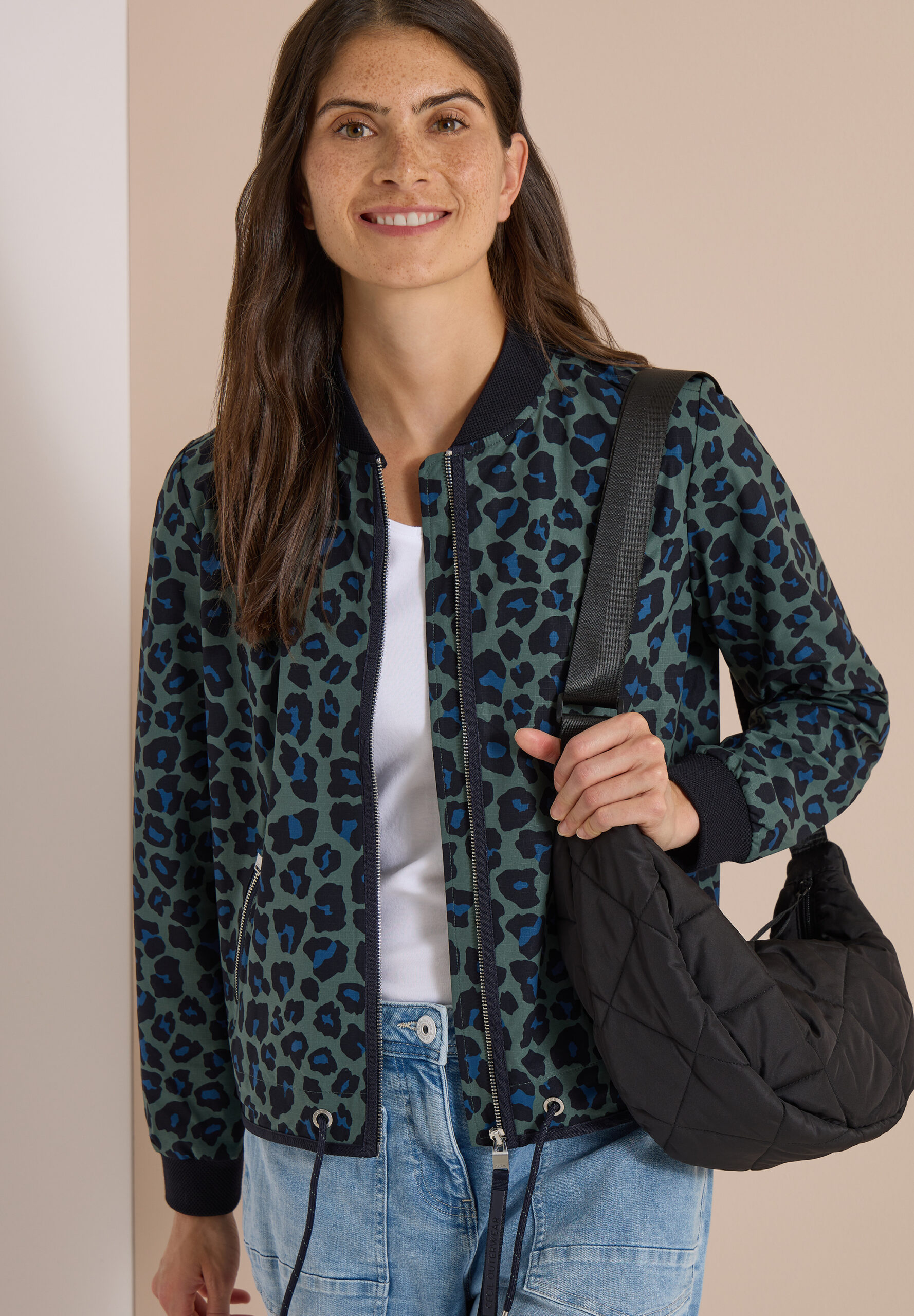 Blouson mit Tunnelzug und Leo-Muster von Cecil