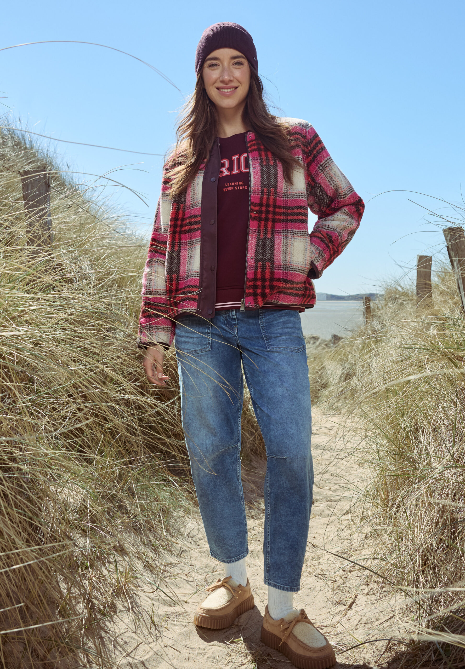 Teddy-Blouson mit Softshelldetails von Cecil