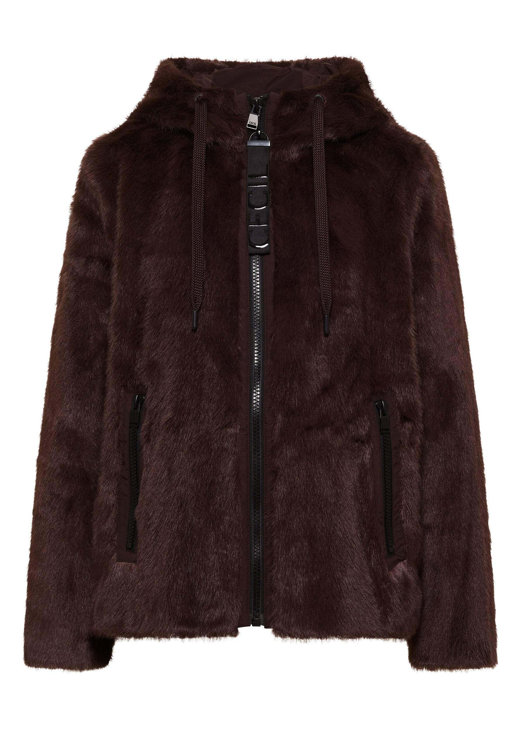 Fake Fur Jacke mit Softshelldetails von Cecil
