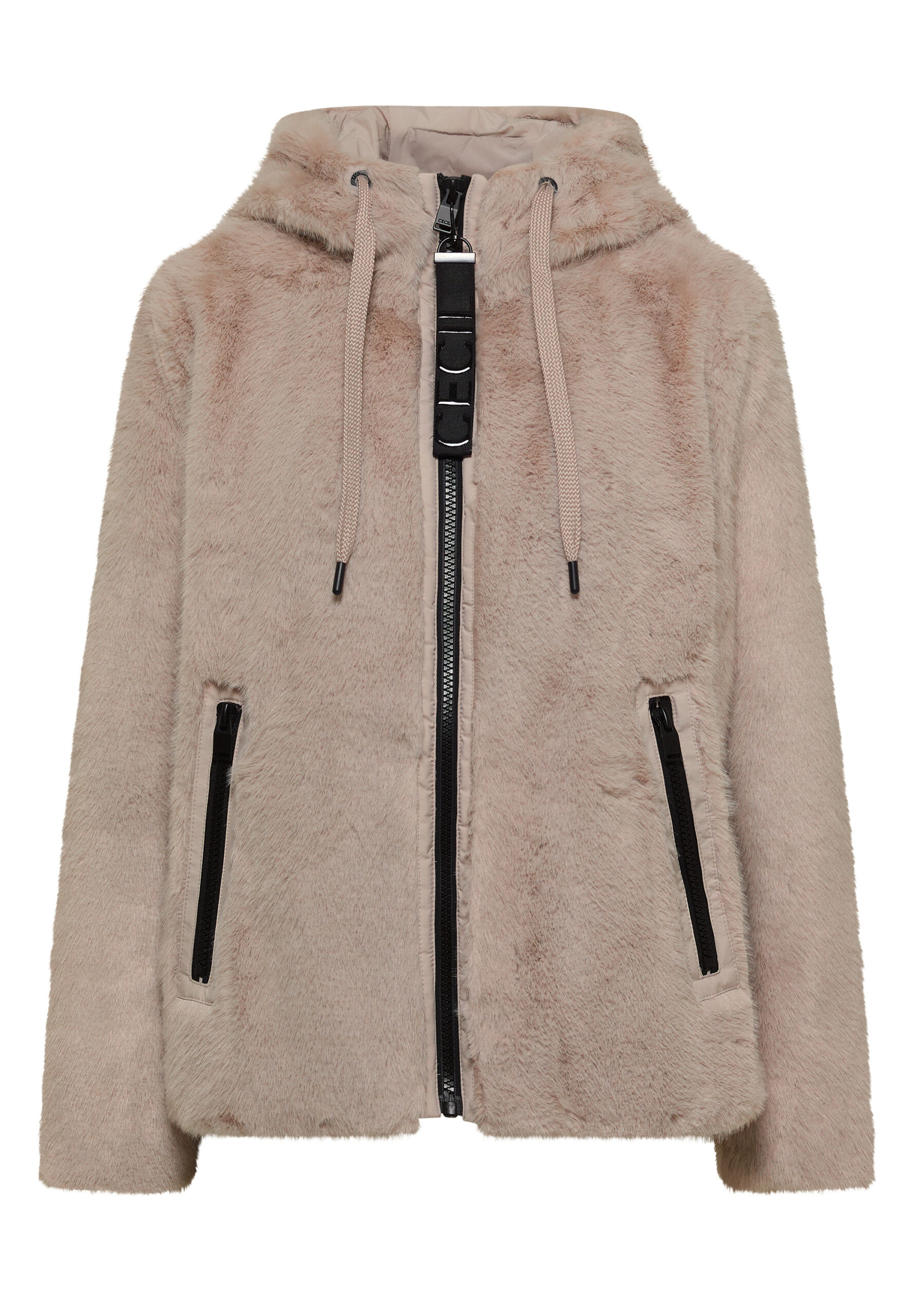 Fake Fur Jacke mit Softshelldetails von Cecil