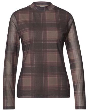 Langarm Mesh-Shirt mit Rundhals und Print von Street one