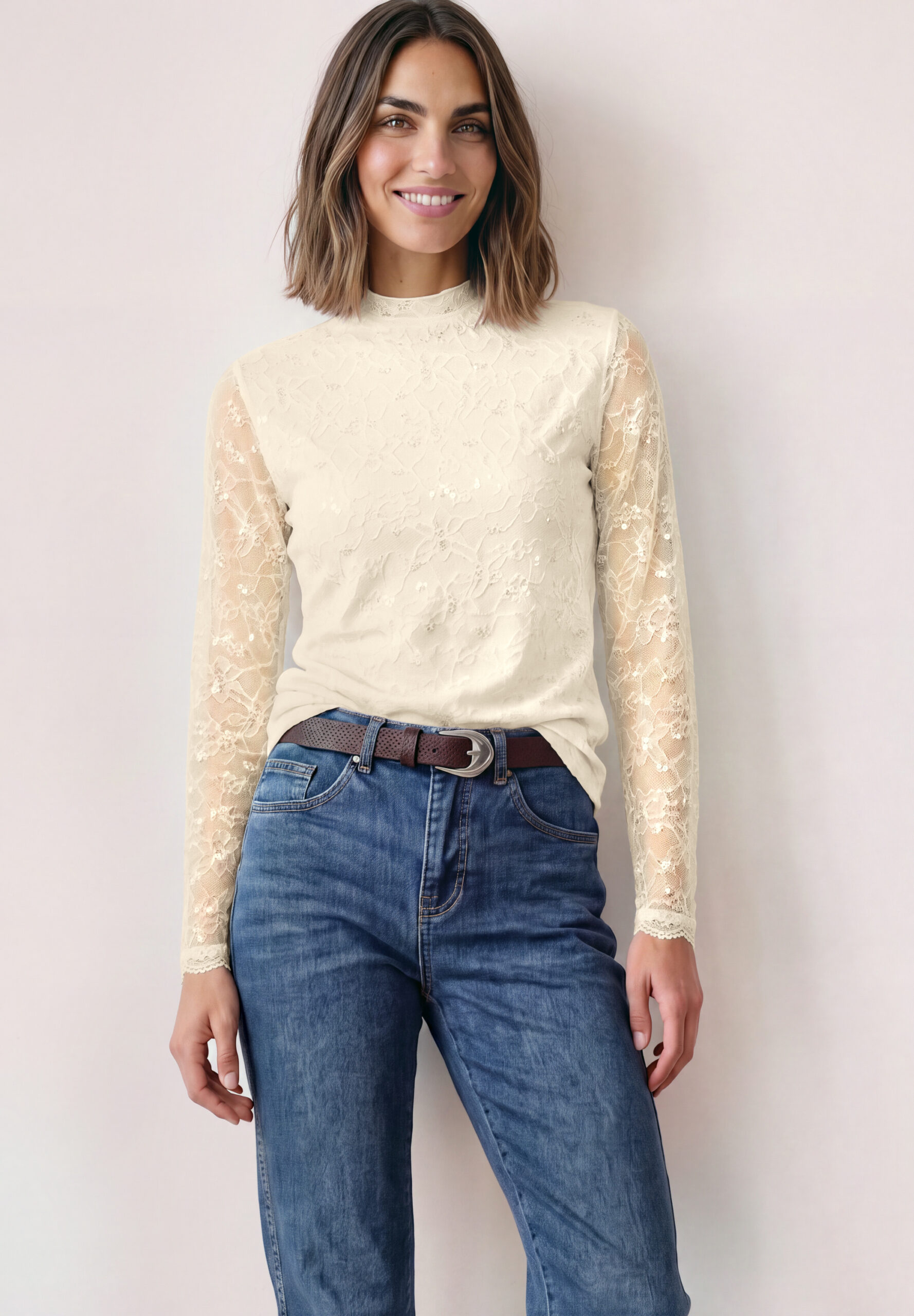 Langarm Shirt aus Spitze von Street one