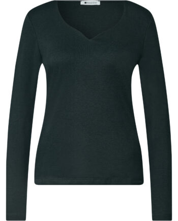Langarm Shirt mit Herzausschnitt von Street one