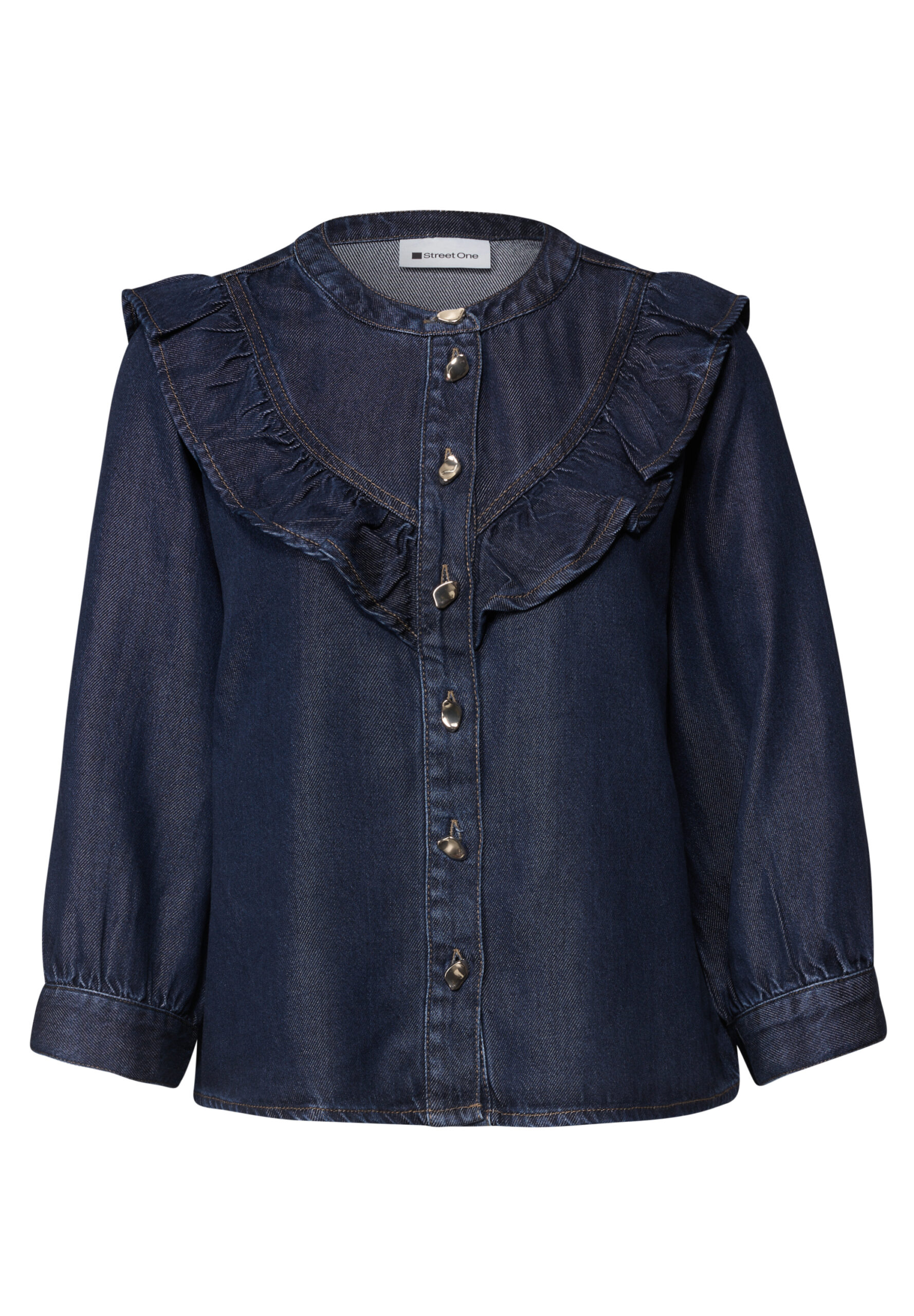 Denim Bluse mit Rüschen von Street one