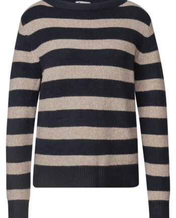 Pullover mit Boat Neck und Streifen von Street one