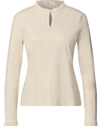 Basic Shirt mit Rüschen und Cut-Out-Detail von Street one