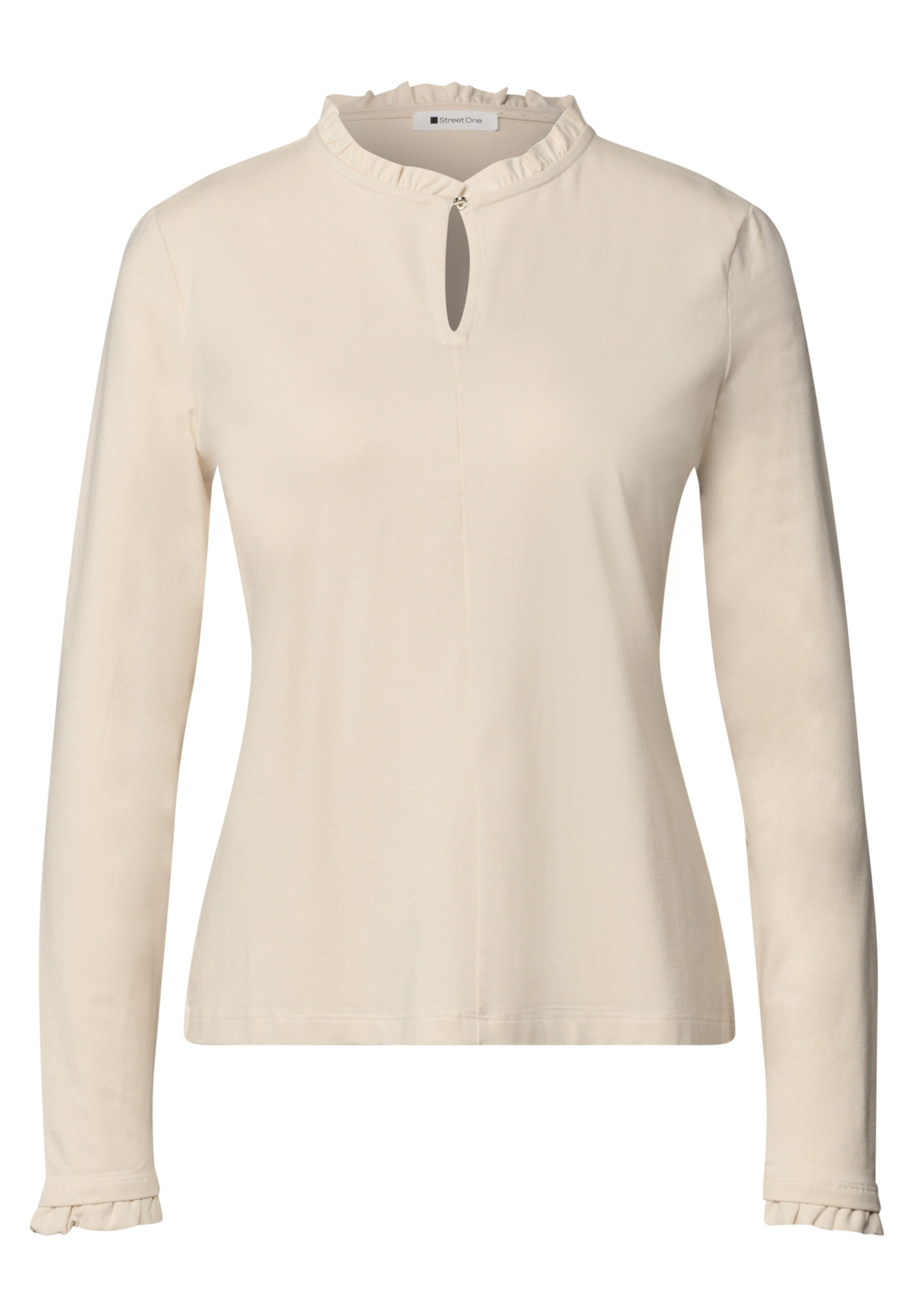 Basic Shirt mit Rüschen und Cut-Out-Detail von Street one