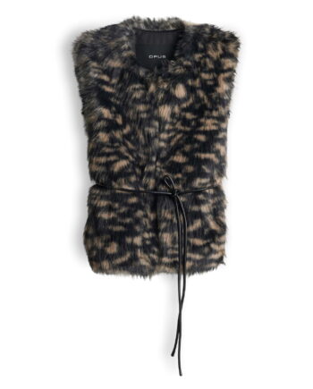 Faux-Fur Weste mit Gürtel von Opus