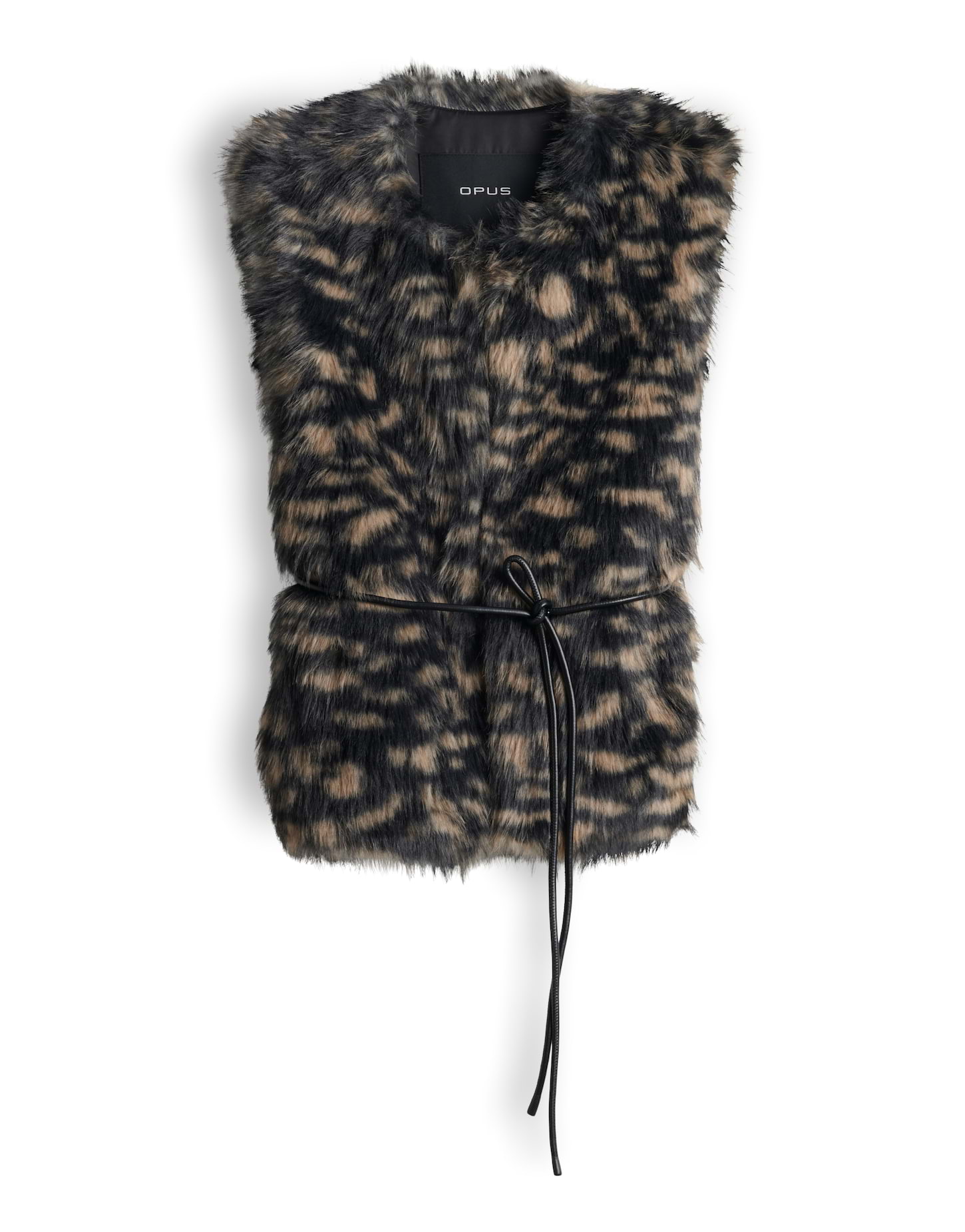 Faux-Fur Weste mit Gürtel von Opus