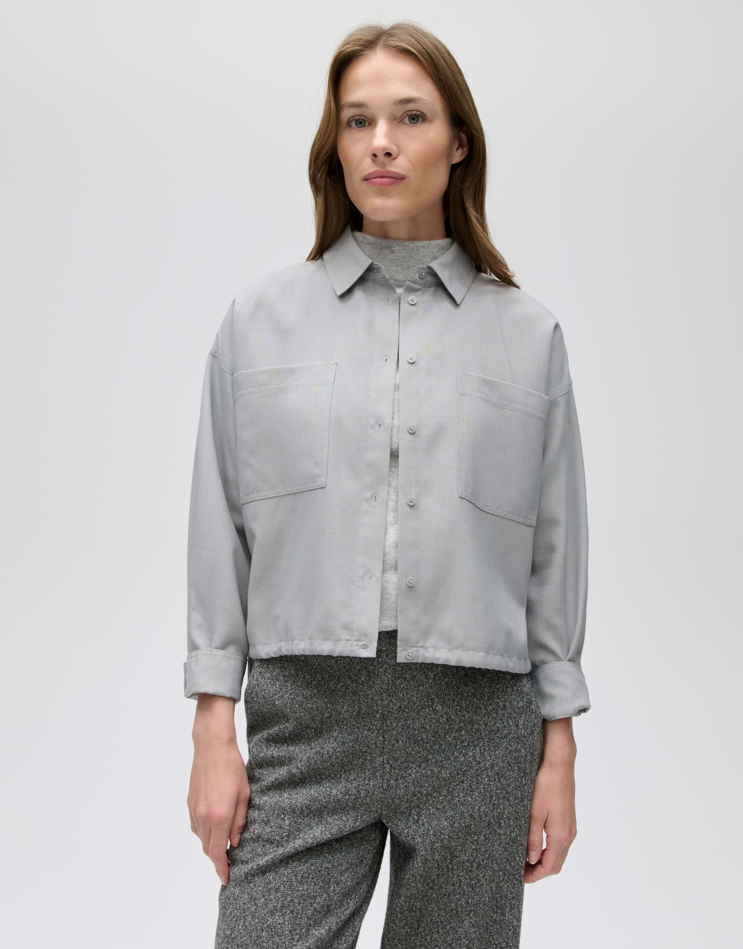 Flanellbluse mit Tunnelzug im Saum von Opus
