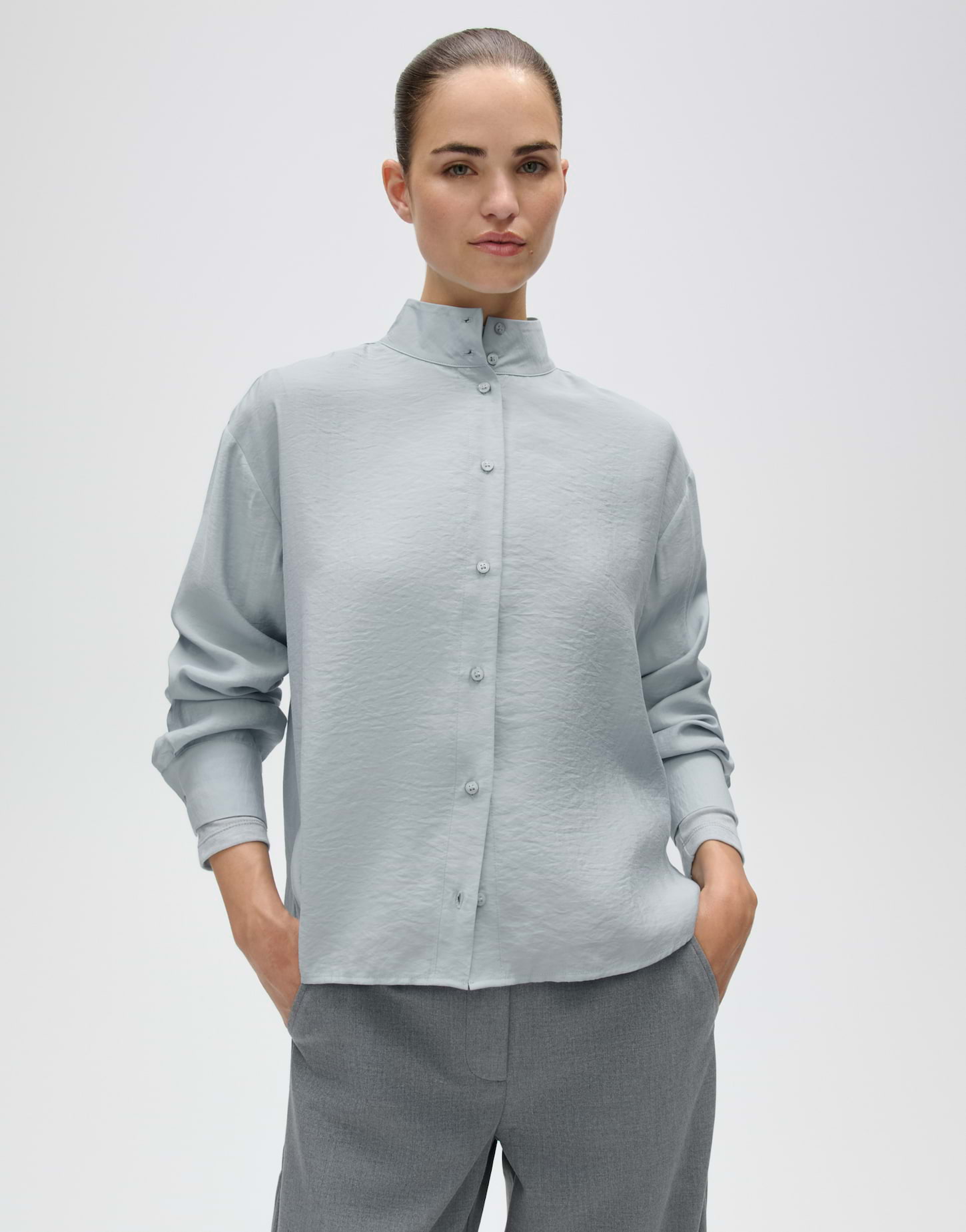 Satinbluse mit Faltendetail am Rücken von Opus