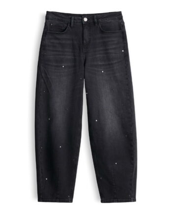 Barrel Jeans mit schimmernden Nieten von Opus