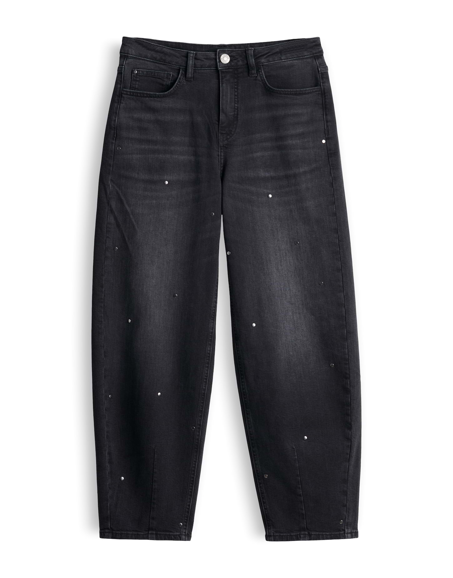 Barrel Jeans mit schimmernden Nieten von Opus