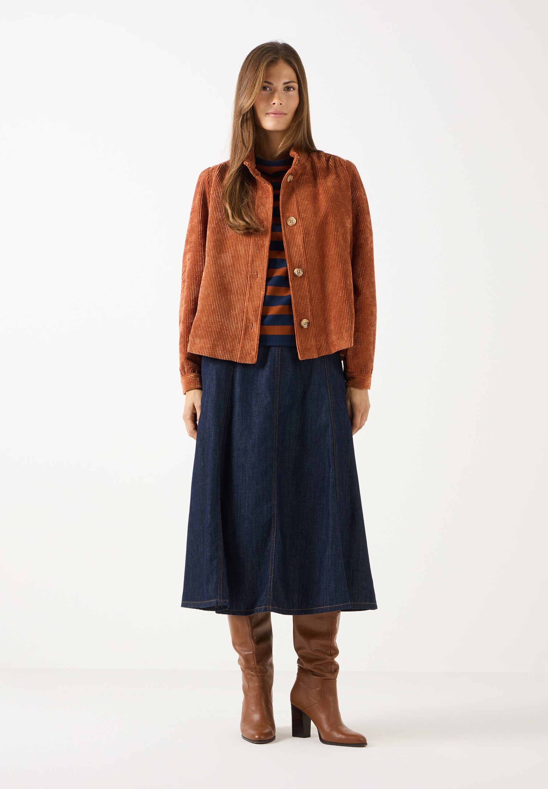 Cordjacke mit Stehkragen von More&More