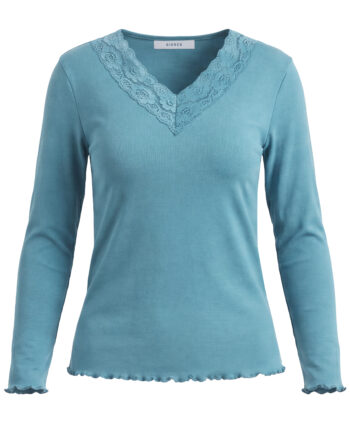 Langarmshirt mit Spitzenblende von Bianca