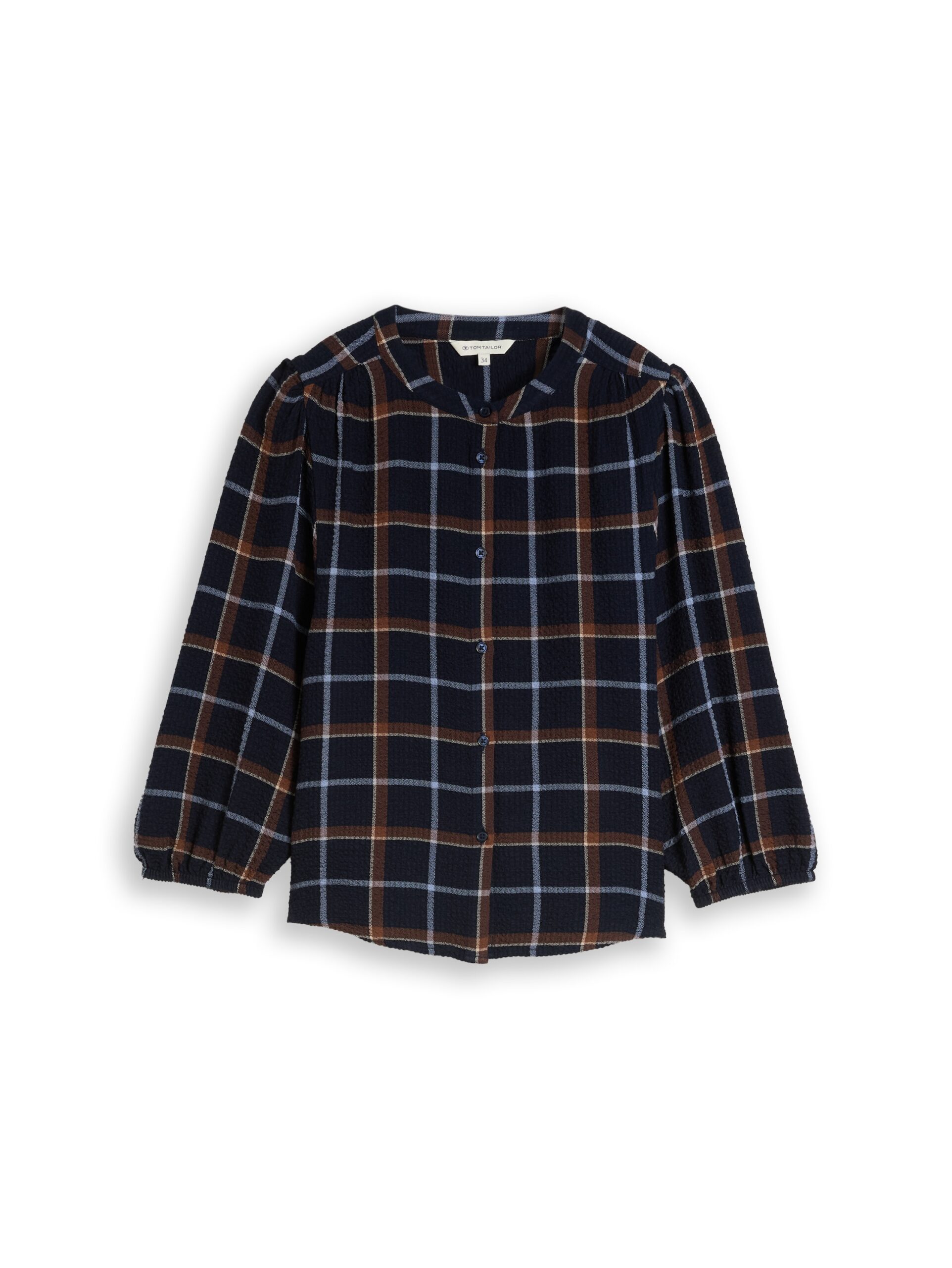 Seersucker Bluse mit Karomuster von Tom Tailor