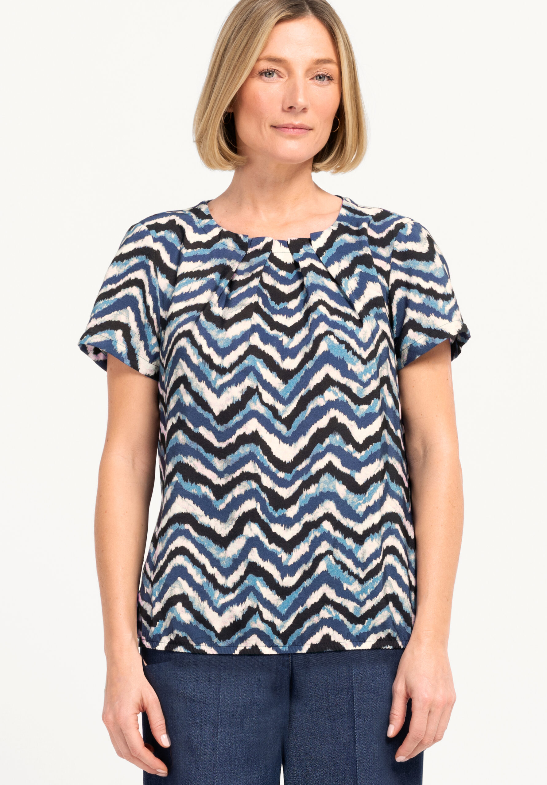 Druckbluse mit Faltendetails von Bianca