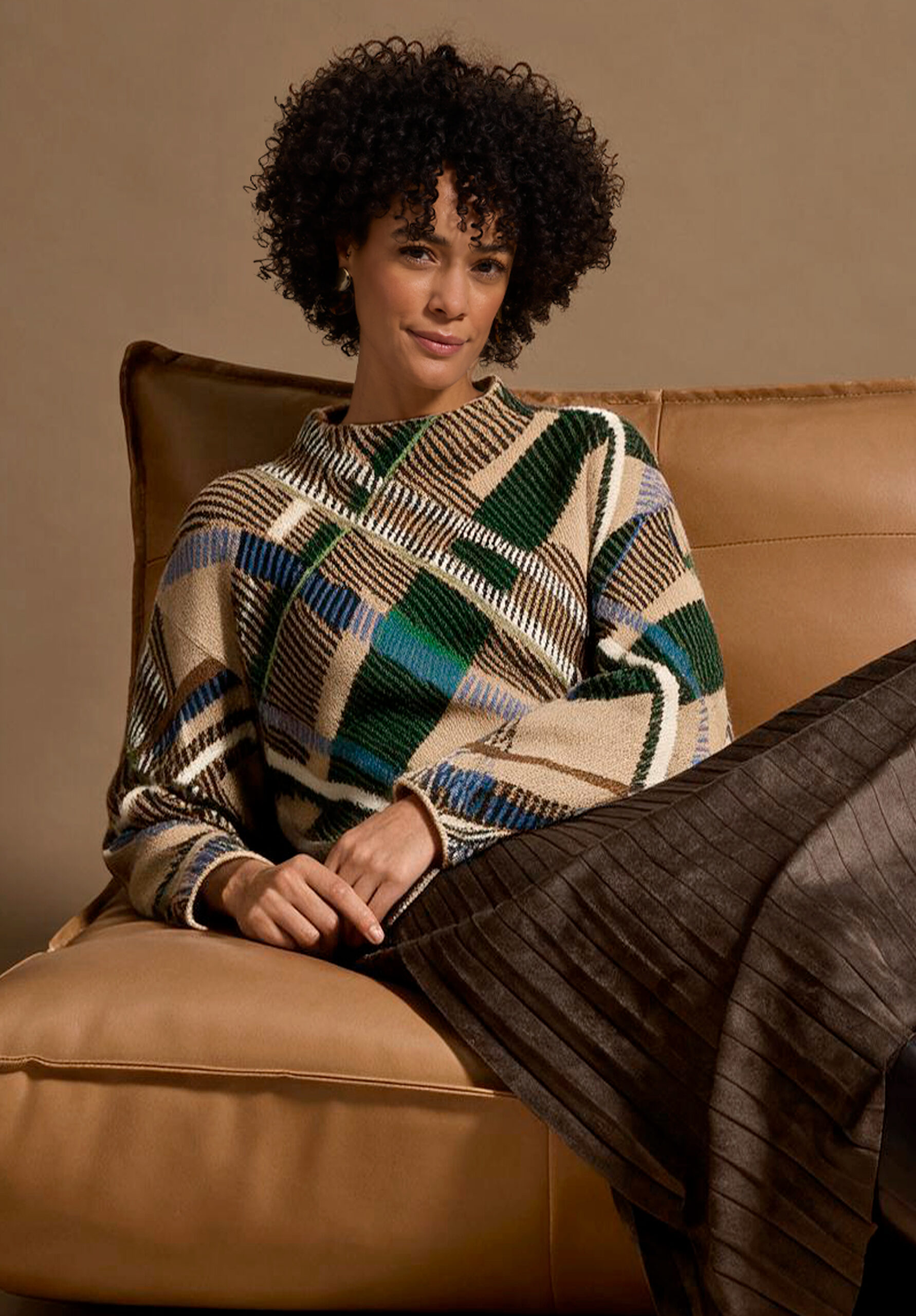 Strickpullover mit Karomuster von Bianca