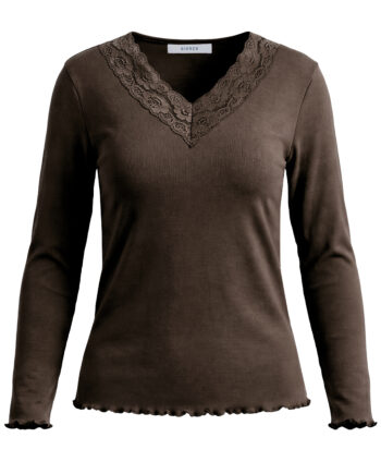 Langarmshirt mit Spitzenblende von Bianca