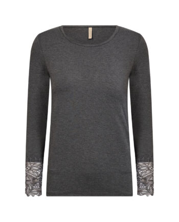 Langarmshirt mit Spitzenbündchen von Soyaconcept