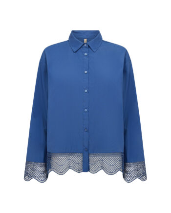Hemdbluse mit Mesh-Spitzen-Details von Soyaconcept