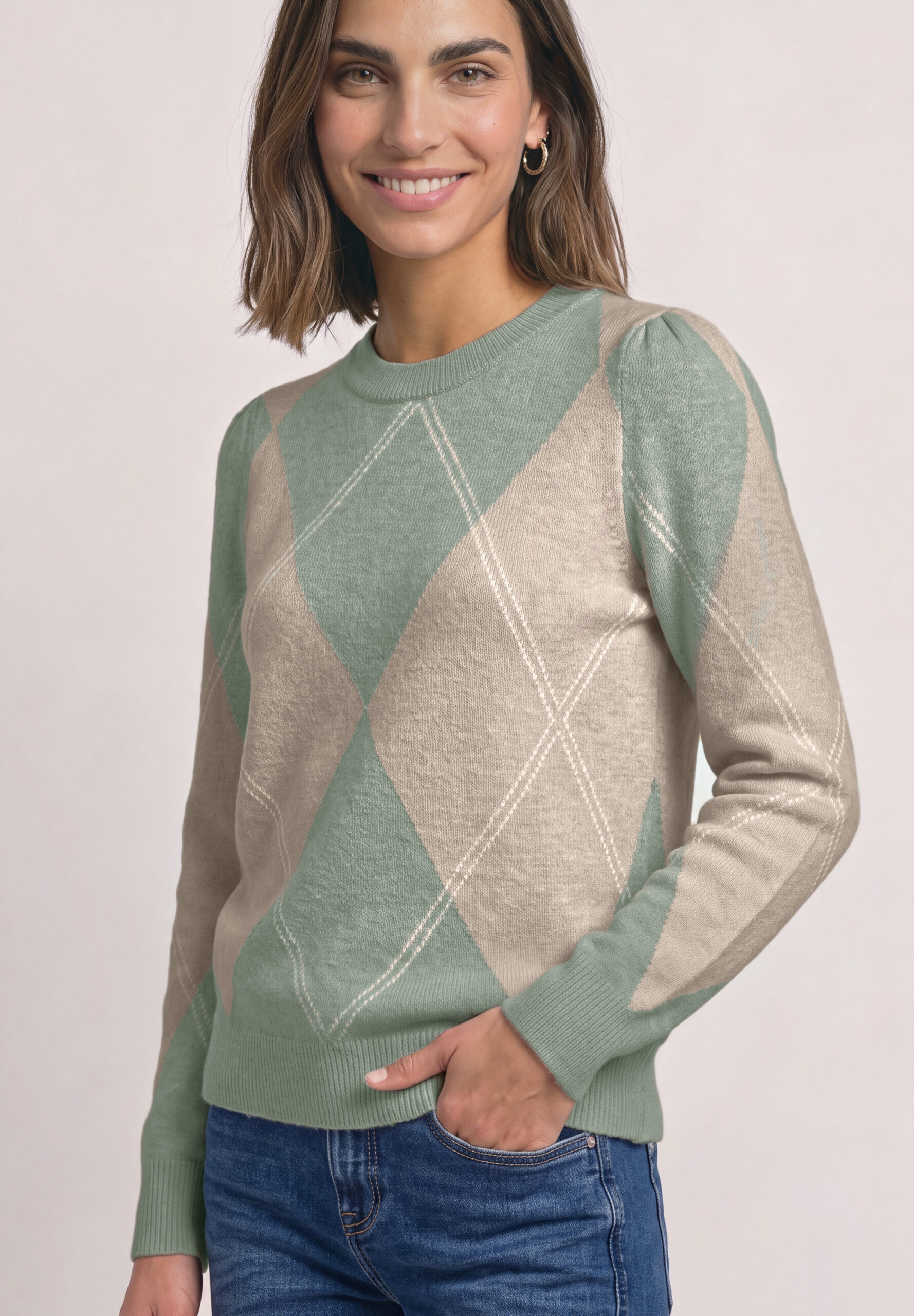 Langarm Pullover mit Argyle-Muster von Street one