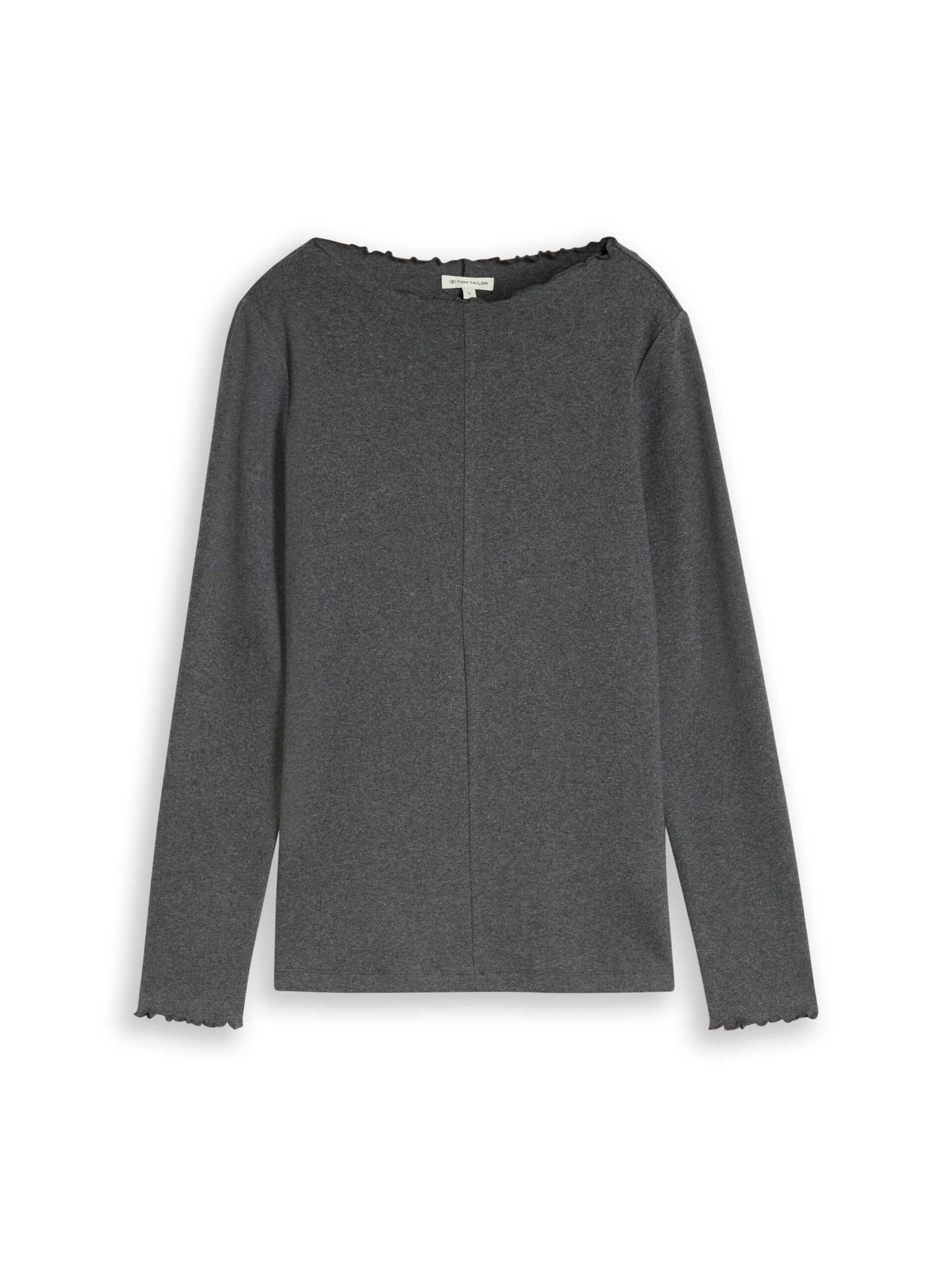 Langarmshirt mit gewelltem Kragen von Tom Tailor