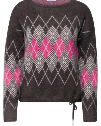Federgarn Pullover mit Argyle-Muster von Cecil